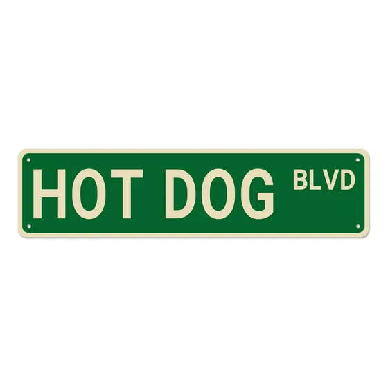 Letrero Calle Blvd Hot Dog Perro Caliente Decoracion Regalo