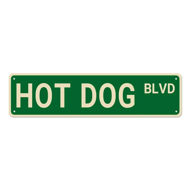 Letrero Calle Blvd Hot Dog Perro Caliente Decoracion Regalo