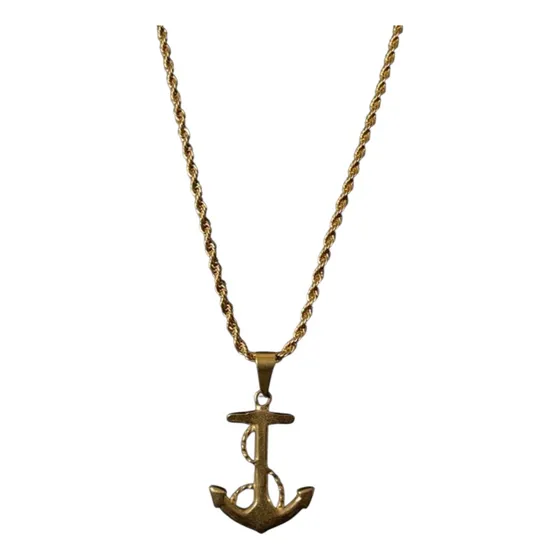 Cadena Con Dije De Ancla - Talla 45/50/60cm