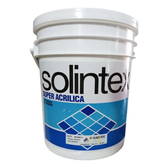 Pintura Solintex Super Acrilica Blanco 301 Cuñete (4 Galones