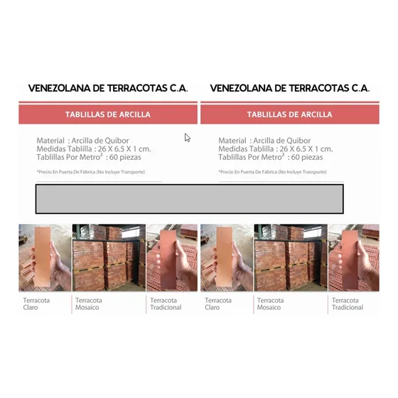 Tablillas Arcilla Revestimiento Pared
