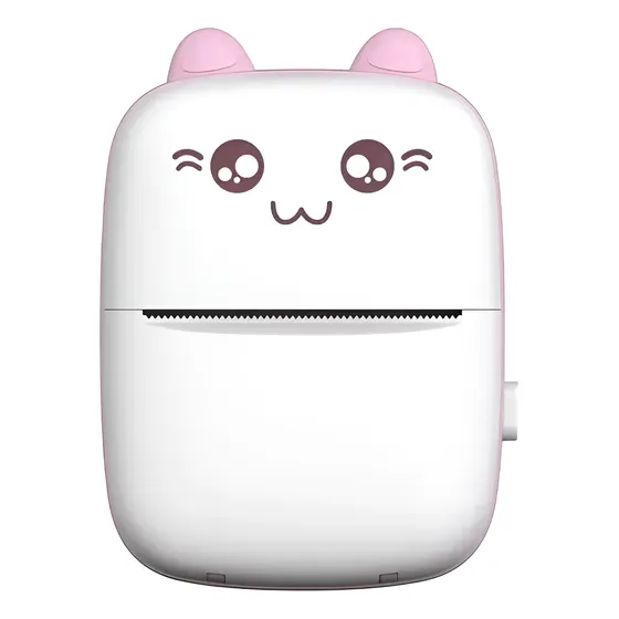 Mini Impresora De Gatito Bluetooth + 5 Rollos Autoadhesivos