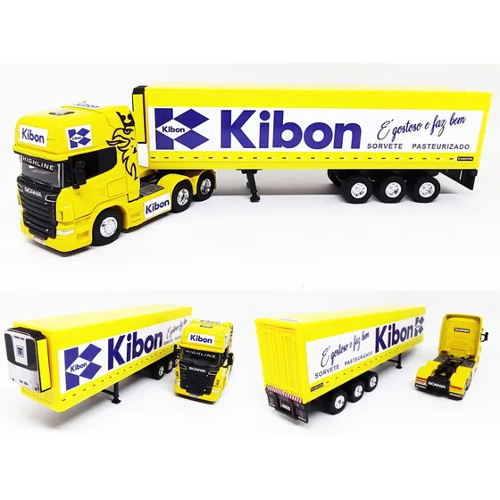Miniatura Caminhão Scania + Baú Contêiner Climatizado