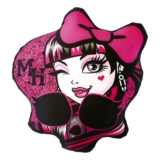 Almohadón Almohada Monster High Piñata Microperlas Disney Color Negro/fucsia/turquesa Diseño De La Tela Estampada