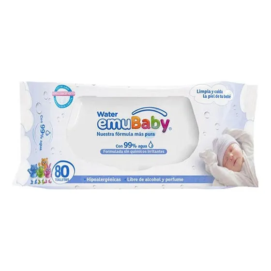 Toallitas Húmedas Emuwipes Water Premium 80 Un C/u