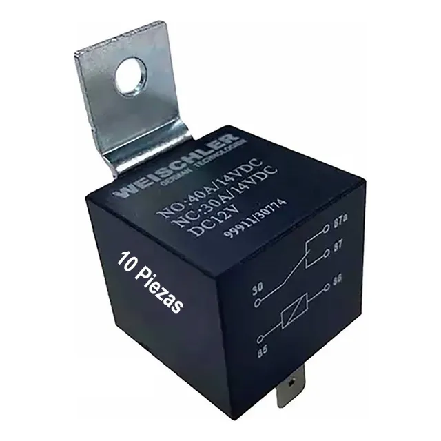 10pzs Relevador Universal Relay 40 Ampers 12v 5terminales