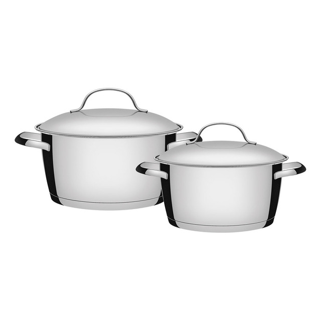 Jogo De Panelas Tramontina Inox Fundo Triplo Allegra 2 Pç