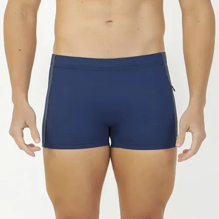 Sunga Boxer Adulto Com Bolso Ziper Verão Praia Acqua Rio