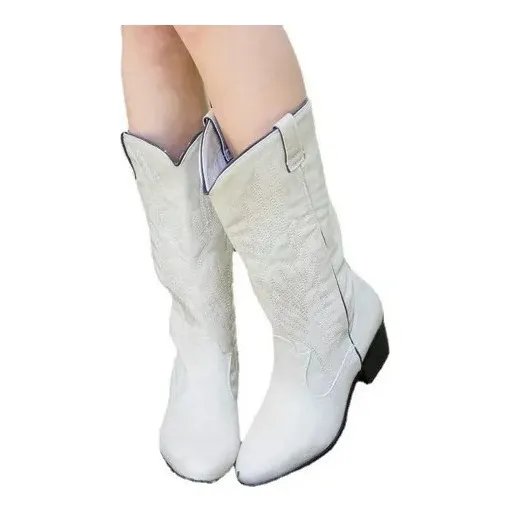 Botas De Cuero De Vaquero Occidental Para Mujer