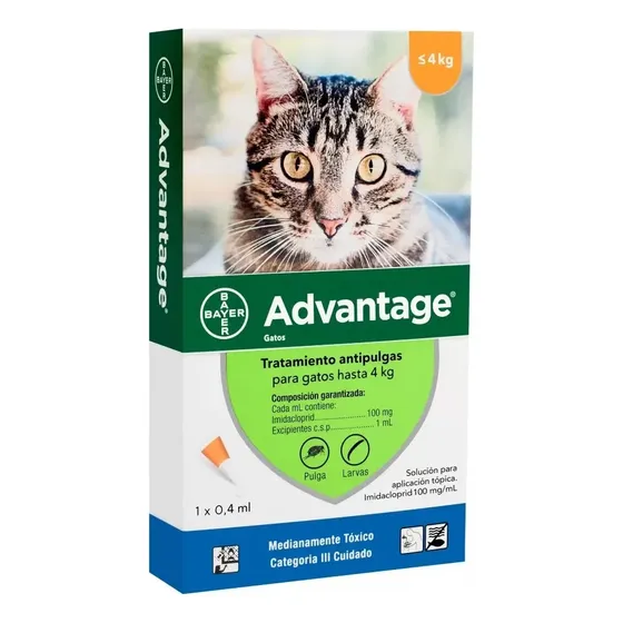 Advantage Pipeta Antipulgas Gatos De Hasta 4 Kg | Cuotas sin interés