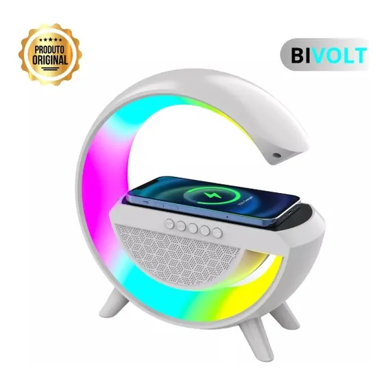 Luminaria G Speaker Smart Station Caixa De Som E Carregador 110V/220V