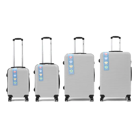 Valija Rígida 18 Pulgadas Ruedas Removibles Color Plateado T6