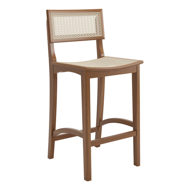 Banqueta Alta Bar Luxo Karina Pés Em Madeira Maciça Rattan Balcão Área Gourmet Sacada Prem... Banqueta Alta Bar Luxo Karina Pés Em Madeira Maciça Rattan Balcão Área Gourmet Sacada Prem...