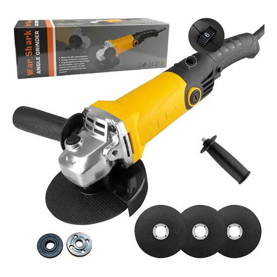 Esmerilhadeira Lixadeira Angular 950w 6 Velocidades 115mm Amarelo 60hz