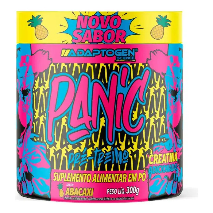 Pré-treino Adaptogen Panic 300g Abacaxi com Creatina e Cafeína Pré-treino Adaptogen Panic 300g Abacaxi com Creatina e Cafeína