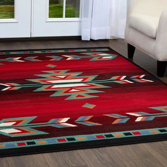Home Dynamix Sagrada Southwest Area Rug 5x7 Negro Rojo