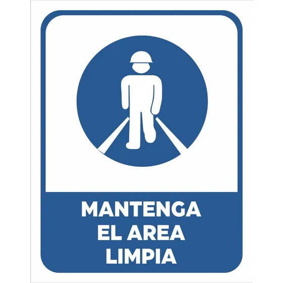 Cartel Obligación Mantenga El Area Limpia 22x28 Cm Orden