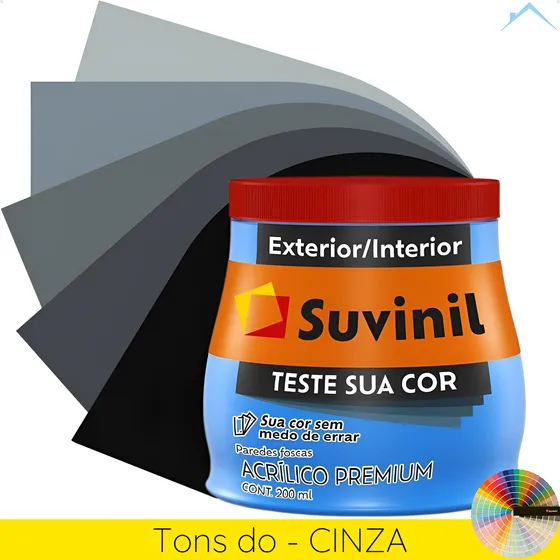 Teste De Cor Suvinil Lider - Tons Do Cinza 200ml