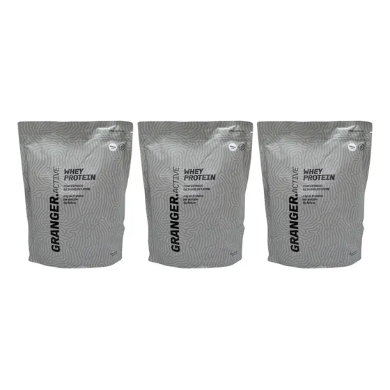 Granger X3 Whey Protein Suplemento Proteína Natural 750gr 6c