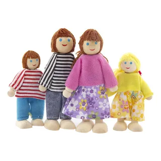Kunhe Casa De Munecas Munecas Set Con 4 feliz Familia De Mun Kunhe Casa De Munecas Munecas Set Con 4 feliz Familia De Mun