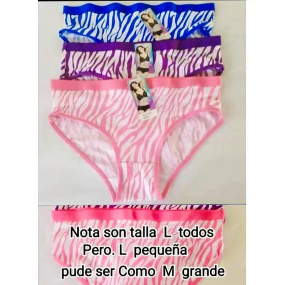 3 Panty Blumer Licra Talla M Importados Precio X Los 3