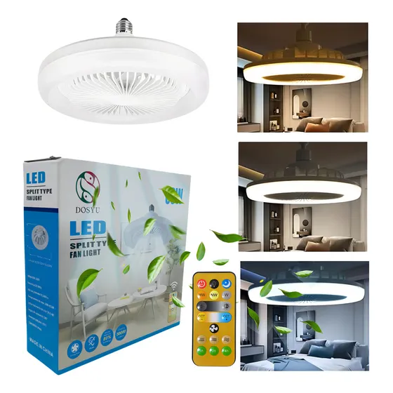 Foco Led Ventilador Abánico Techo Control Remoto 3 Tonos Marca Dosyu 30 Watts Modelo Fijo 127V