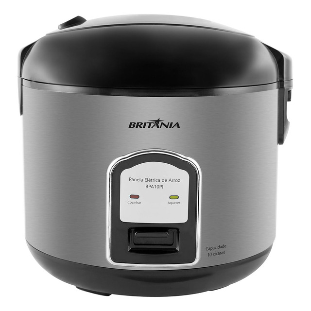 Panela De Arroz Bpa10pi 10 Xícaras Potência De 700w Cor Prata Britânia