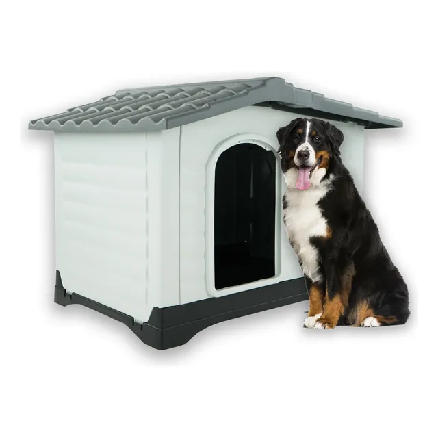 Casa Para Perro Raza Grande Térmica Interior/exterior 111cm Color Gris Oscuro