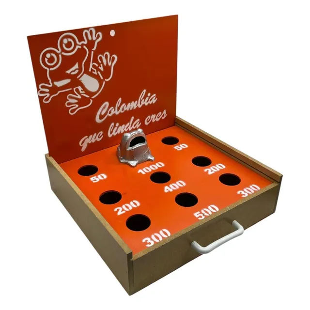 Juego De Rana Portátil En Madera Para Mesa Artesanal