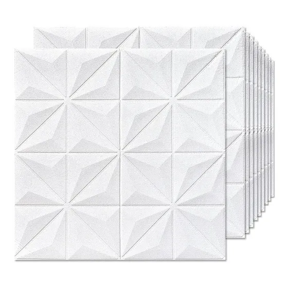 Placa Autoadhesiva 70x70 Diseño Moderno Blanco Na1
