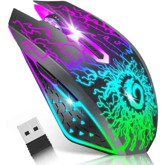 Mouse Inalambrico Versiontech Para Juegos Luces Led, Usb - N
