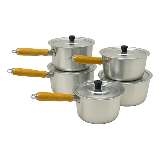 Conjunto De Panelas 5 Peças Cabo Tamanho 14 A 22 Cm