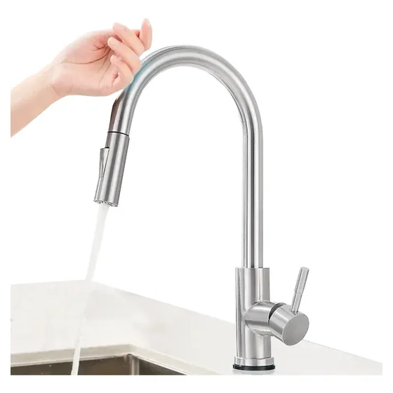 Torneira De Cozinha Touch Gourmet Aço Inox Sensor De Toque