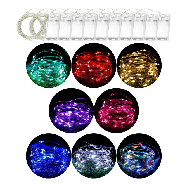 Combo Luces Microled Luz Alambre X10 Unidades Deco Fiesta