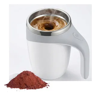 Copo Térmico Misturador Caneca Automatica Elétrica Com Tampa Branco