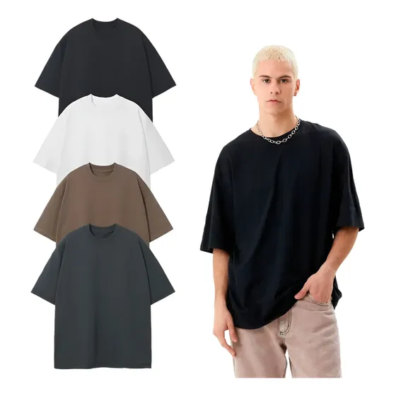 Pack X4 Remera Oversize Hombre 100% Algodón Calidad Premium