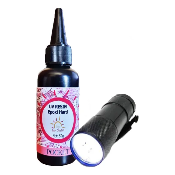 Resina Uv Epoxi Hard Com Lanterna - Sem Odor Com Cura Rápida