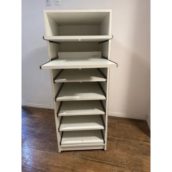 Sapateira Mdf Grande Com Prateleira Deslizante Creme