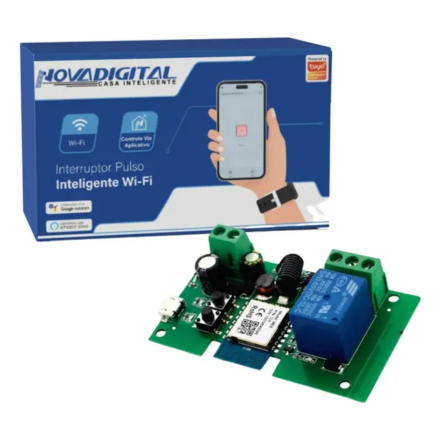 Módulo Relé Pulso Wi-fi E Rf433 Para Portão Garagem Alexa