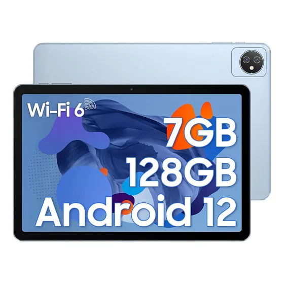 Blackview 2024 Tablet 10 Pulgadas Tab 8WiFi 7GB 128GB TF 1TB 6580mAh Pantalla HD+IPS Cámara Dual 13MP+8MP Android 12 Tablets para Niños Modelo Wi-Fi 6 BT5.0 Cuerpo Metálico Google GMS Azul