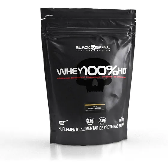 Proteína Black Skull Whey 100% HD em pó sabor Cookies and cream x 900g