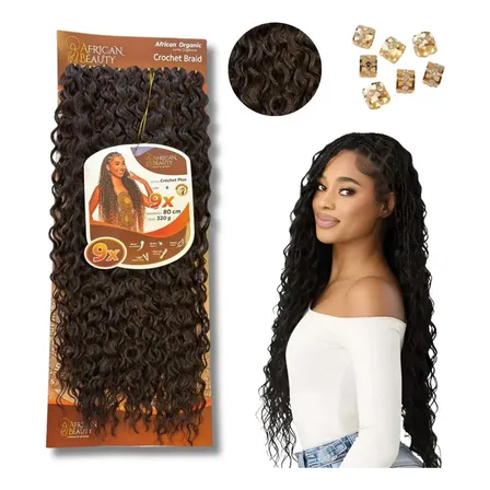 Cabelo Crochet Braids Cacheado African Fio Organico 80cm Cor Castanho Claro #4