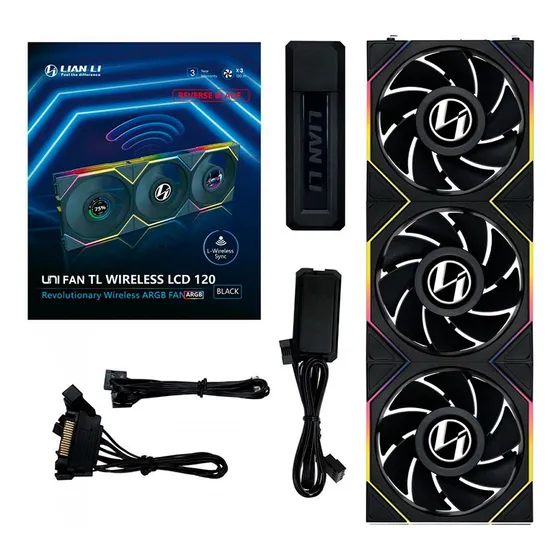 Fan Gamer Lian Li Uni Fan Tl Wireless Lcd Reverse Preto Led Argb
