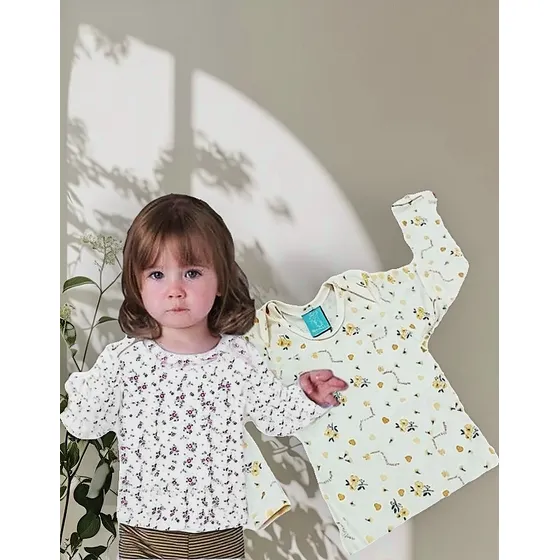Almilla Camiseta Suéter Bebes Manga Larga Estampada Algodón