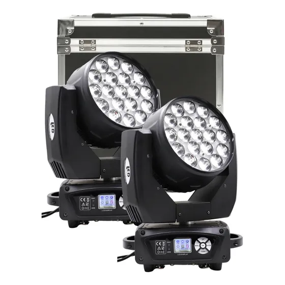 2 Aura Effect Moving Wash Beam Led Zoom 19x15 Rgbw+ Case 127/220v