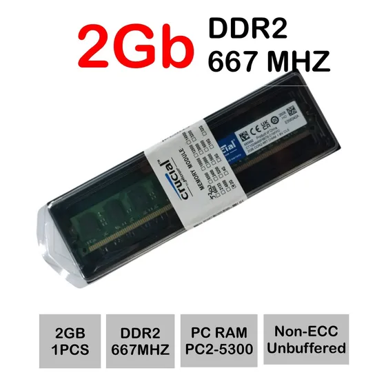 Memoria Ram Desktop 2gb Ddr2 Pc2-5300 667mhz Pc2-6400 800mhz