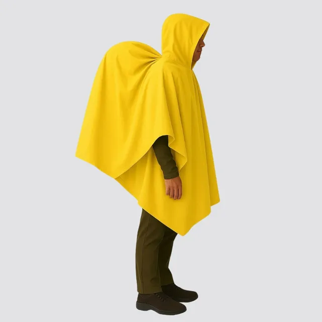 Poncho Impermeável C Capuz Cobre Mochila Até 50l Ideal Trilh