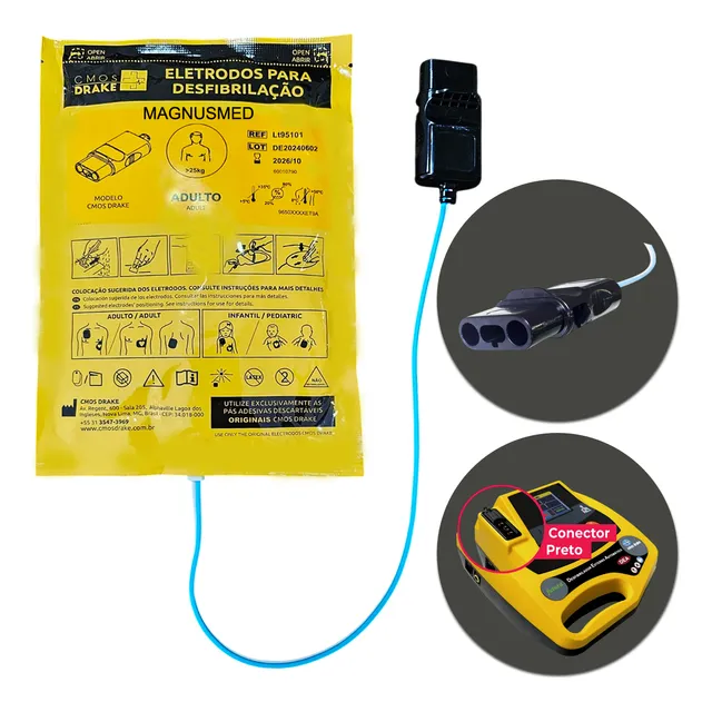 Eletrodo ( Pás ) Adulto Original Cmos Drake Life 400 Futura