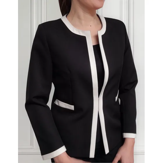 Blazer Con Vivo Blanco