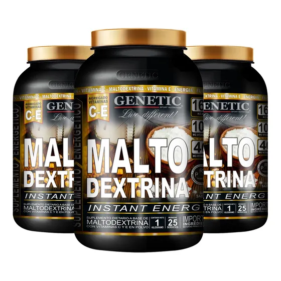 N° 1 Maltodextrina 3 Kg 75 Días Energía Recuperación Genetic